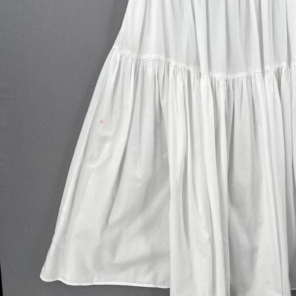 ENZA COSTA Tiered Maxi Skirt Womens XL White Cotton Full Pull On Boho Beachy NEW - Picture 16 of 16